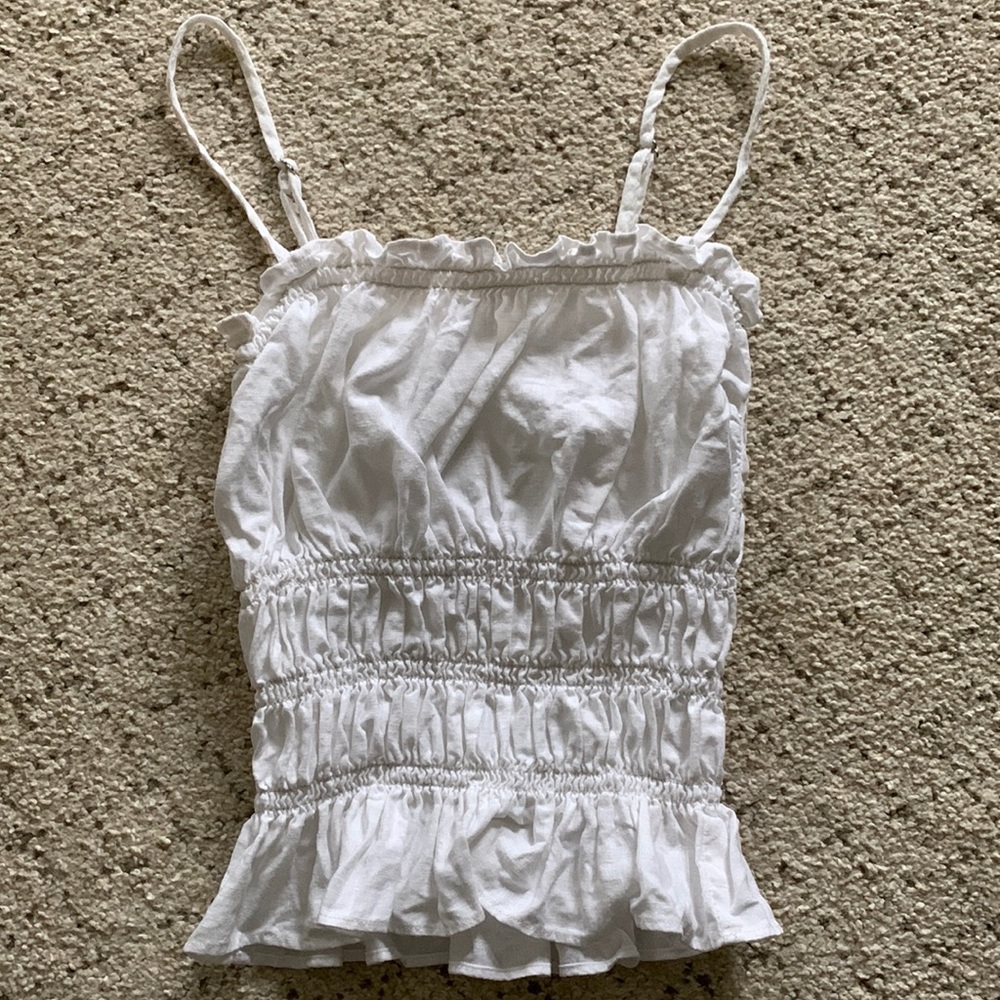 Reformation linen smocked top